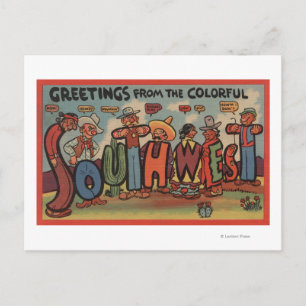 Carte Postale Salutations du sud-ouest coloré