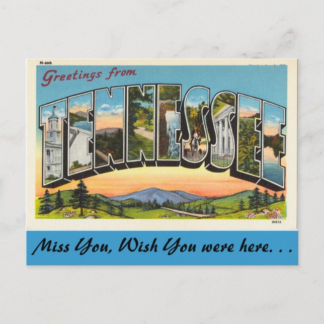 Carte Postale Salutations du Tennessee (Devant)