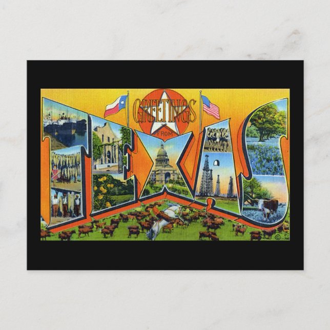 Carte Postale Salutations du Texas (Devant)