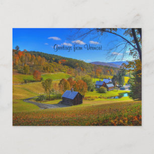 Carte Postale Salutations du Vermont, photo de paysage,