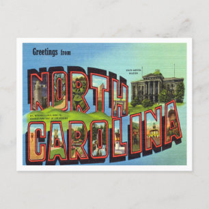 Carte Postale Salutations du Vintage voyage de Caroline du Nord