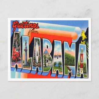 Carte Postale Salutations du Vintage voyage de l'Alabama