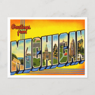 Carte Postale Salutations du Vintage voyage du Michigan