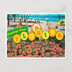 Carte Postale Salutations du Vintage voyage Florida Beach