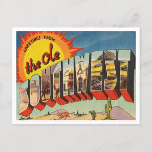 Carte Postale Salutations du Vintage voyage Ole Sud-Ouest