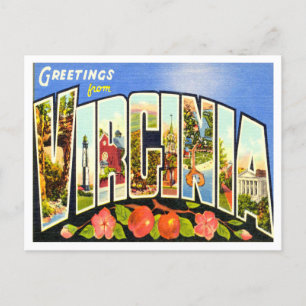 Carte Postale Salutations du Vintage voyage Virginia