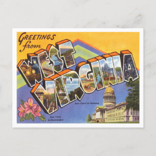 Carte Postale Salutations du Vintage voyage West Virgini
