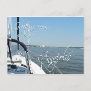 Carte Postale Salutations du voilier Annapolis Chesapeake Bay