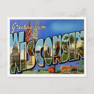 Carte Postale Salutations du Wisconsin WI USA