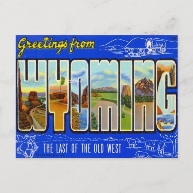 Carte Postale Salutations du Wyoming WY USA (Devant)