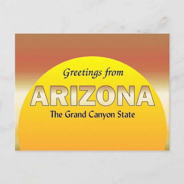 Carte Postale Salutations en Arizona (Devant)