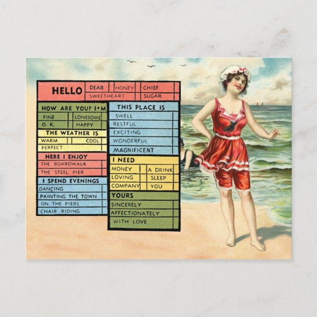 Carte Postale Salutations en bord de mer de la personne occupée (Devant)