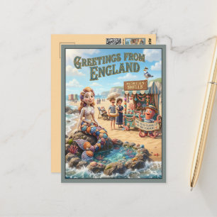 Carte Postale Salutations fantaisistes d'Angleterre 3D Voyage