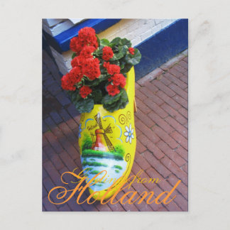 Carte Postale Salutations Flower Clog de Holland Postcard