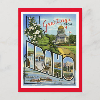 Carte Postale Salutations Idaho Des États-Unis