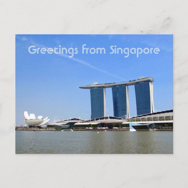 Carte Postale salutations marina bay (Devant)