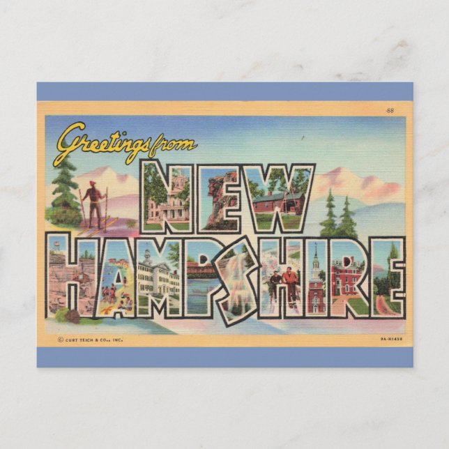 Carte Postale Salutations New Hampshire (Devant)