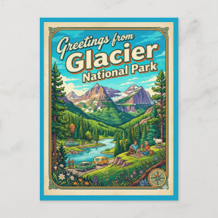 Carte Postale Salutations Parc National de Glacier Wilderness