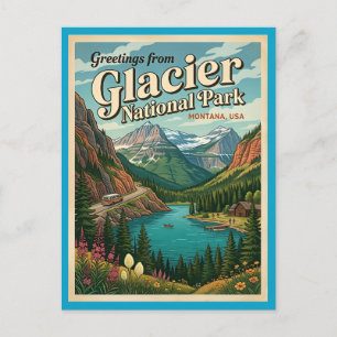 Carte Postale Salutations Parc National de Glacier Wilderness