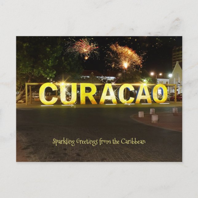 Carte Postale Salutations pétillantes de Curaçao (Devant)