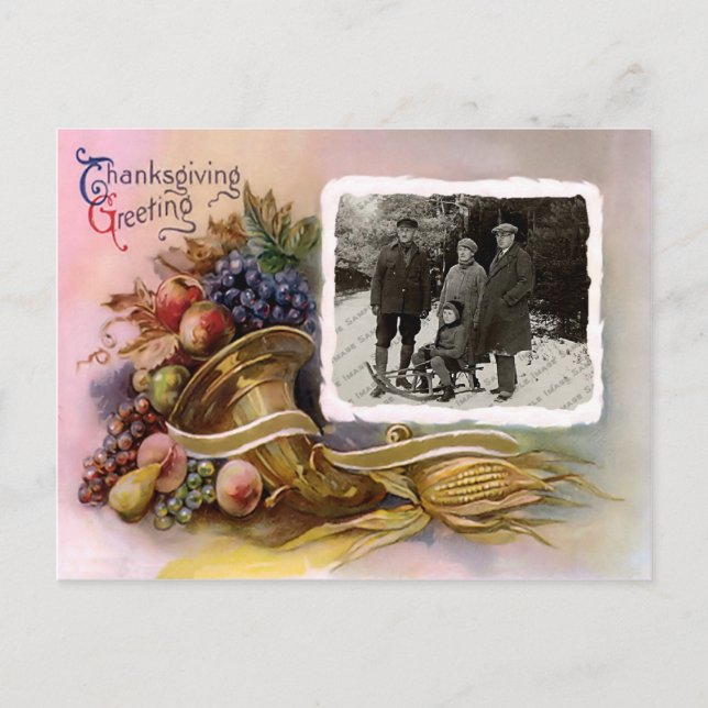 Carte postale Salutations Photo Thanksgiving (Devant)