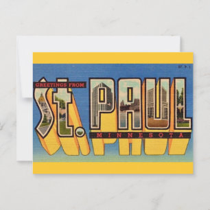 Carte Postale Salutations rétro St Paul Minnesota