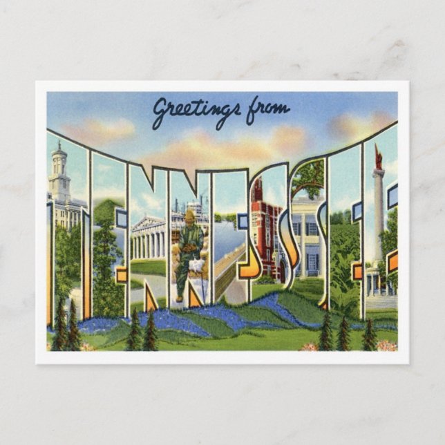 Carte Postale Salutations Tennessee Des États-Unis (Devant)