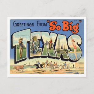 Carte Postale Salutations texanes des États-Unis