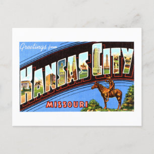 Carte Postale Salutations Vintage de Kansas City, Missouri,