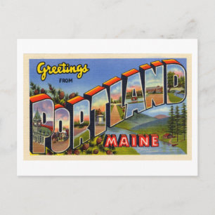 Carte Postale Salutations Vintage de Portland, Maine