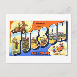 Carte Postale Salutations Vintage de Tucson, Arizona