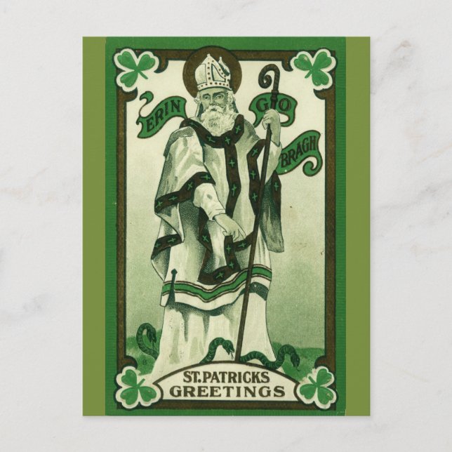 Carte Postale Salutations vintage St Patrick (Devant)