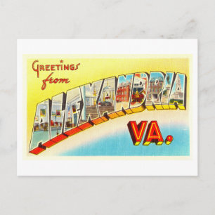 Carte Postale Salutations vintages d'Alexandrie, Virginie