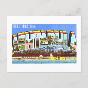 Carte Postale Salutations vintages de Ashtabula, Ohio,
