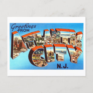 Carte Postale Salutations vintages de Atlantic City, New Jersey