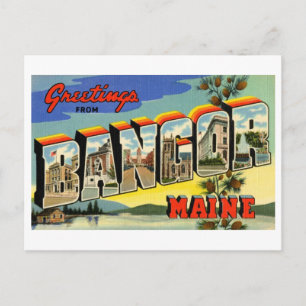 Carte Postale Salutations vintages de Bangor, Maine