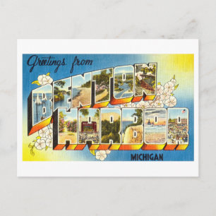 Carte Postale Salutations vintages de Benton Harbour, Michigan