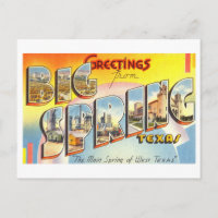Salutations vintages de Big Spring, Texas