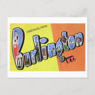 Carte Postale Salutations vintages de Burlington, Vermont