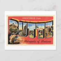 Salutations vintages de Butte, Montana