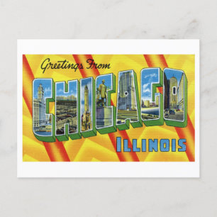 Carte Postale Salutations vintages de Chicago, Illinois