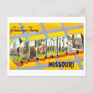 Carte Postale Salutations vintages de Columbia, Missouri