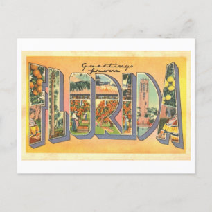 Carte Postale Salutations vintages de Floride