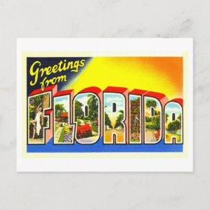Carte Postale Salutations vintages de Floride