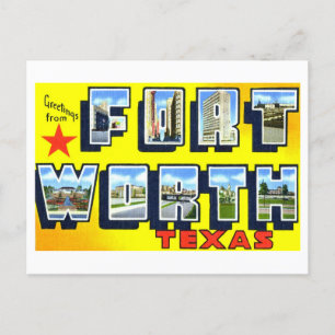 Carte Postale Salutations vintages de Fort Worth, Texas,