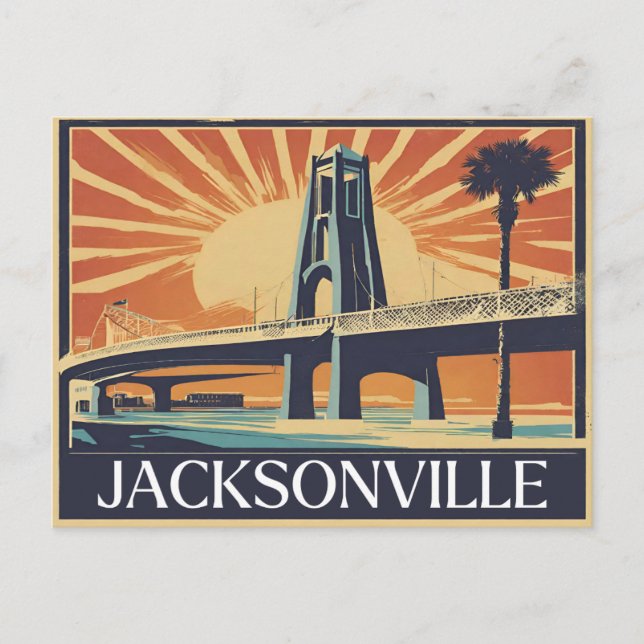 Carte Postale Salutations vintages de Jacksonville Classic Retro (Devant)