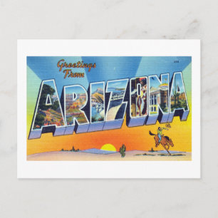 Carte Postale Salutations vintages de l'affiche de voyage Arizon