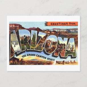 Carte Postale Salutations vintages de l'Arizona