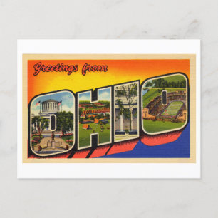 Carte Postale Salutations vintages de l'Ohio