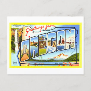 Carte Postale Salutations vintages de l'Oregon